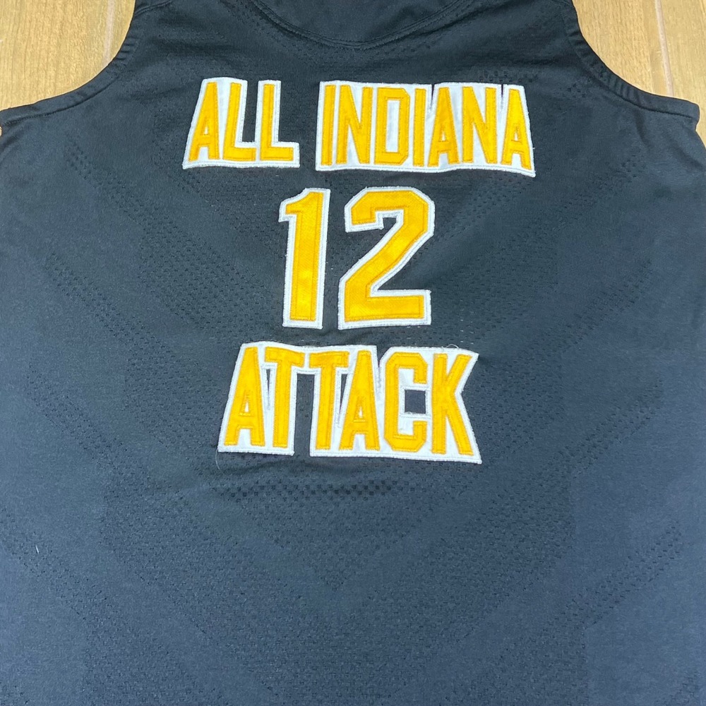 Nike Team All Indiana Attack Basketball Jersey 12 Black White Yellow Mens M - Picture 10 of 11